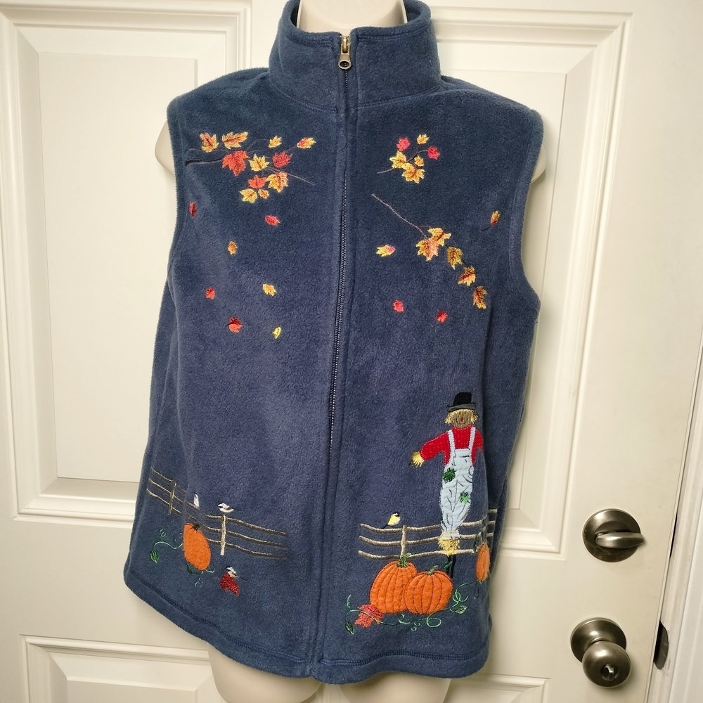 Baxter & Wells Sleeveless Festive Embroidered Sweater Vest Size M - Picture 2 of 9